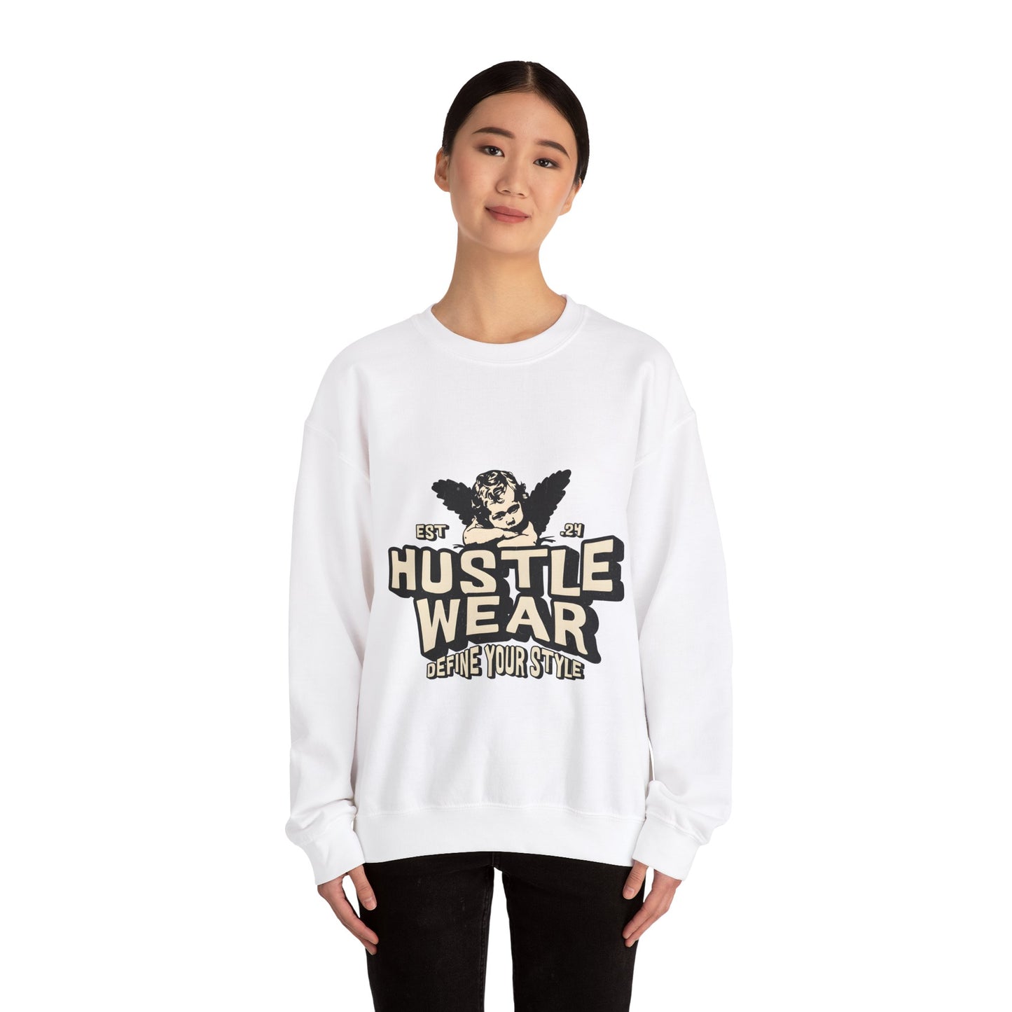 Hustle Wear Unisex Heavy Blend™ Crewneck Sweatshirt | Motivational Graphic Sweatshirt - Artshirtcouture