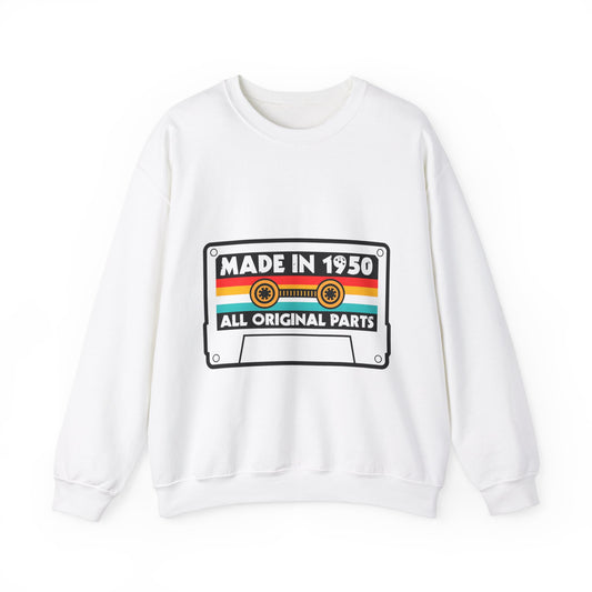 Vintage 1950s Old Tape Cassette Unisex Heavy Blend™ Crewneck Sweatshirt | Retro Graphic Sweatshirt - ArtShirt Couture