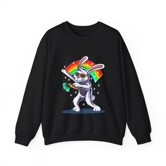 The Rainbow Bunny Unisex Heavy Blend™ Crewneck Sweatshirt | Colorful Graphic Sweatshirt for Bunny Lovers - ArtShirt Couture