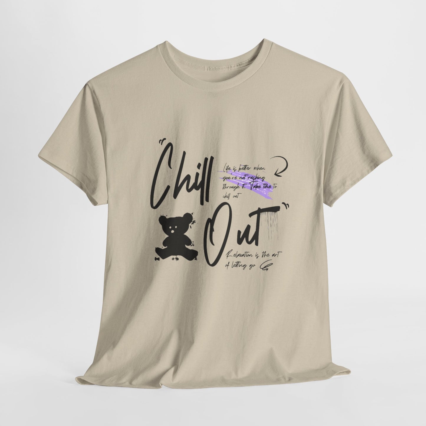 Chill Out Unisex Heavy Cotton Tee | Relaxed Graphic T-Shirt - Artshrtcouture