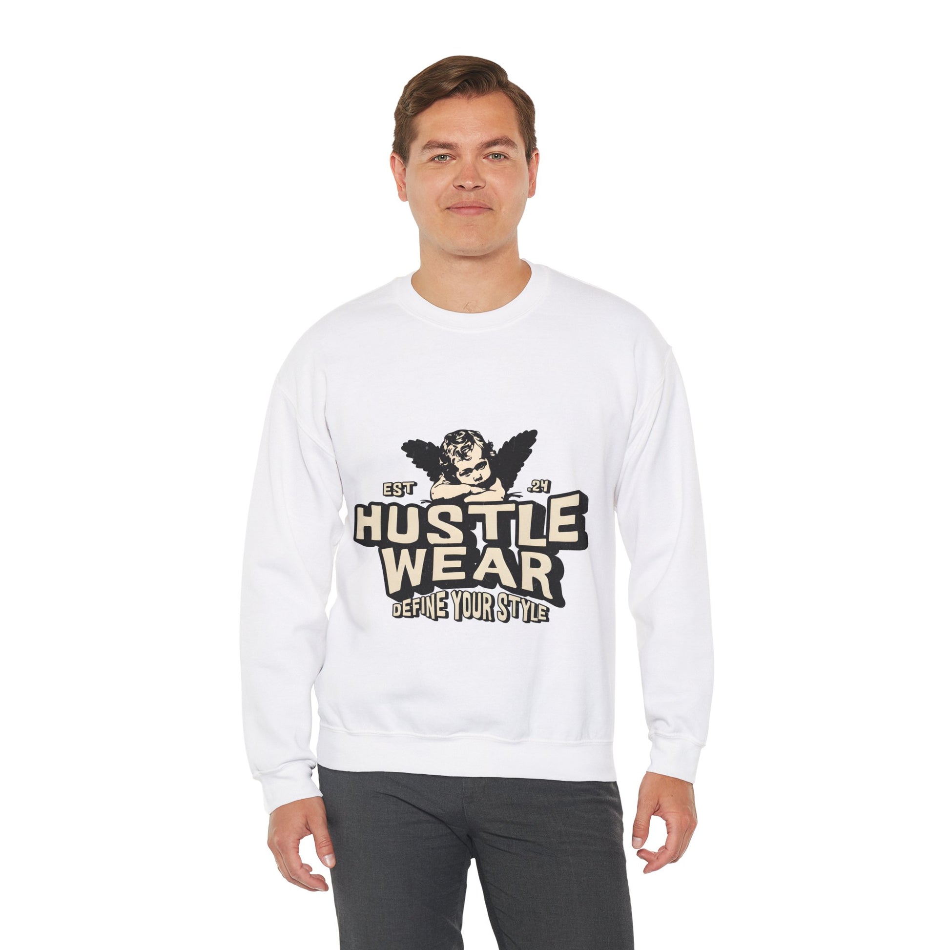 Hustle Wear Unisex Heavy Blend™ Crewneck Sweatshirt | Motivational Graphic Sweatshirt - Artshirtcouture