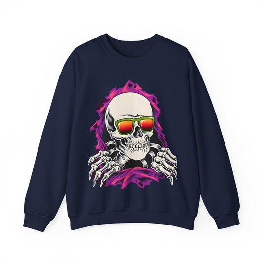 The Cool Skeleton Unisex Heavy Blend™ Crewneck Sweatshirt | Fun Graphic Sweatshirt for Halloween and Skull Lovers - ArtShirt Couture