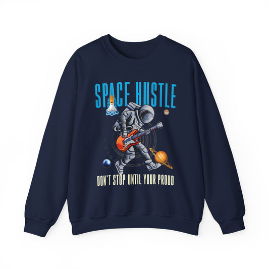 Space Hustle Music Unisex Heavy Blend™ Sweatshirt | Trendy Graphic Sweatshirt for Music and Space Enthusiasts - ArtShirt Couture