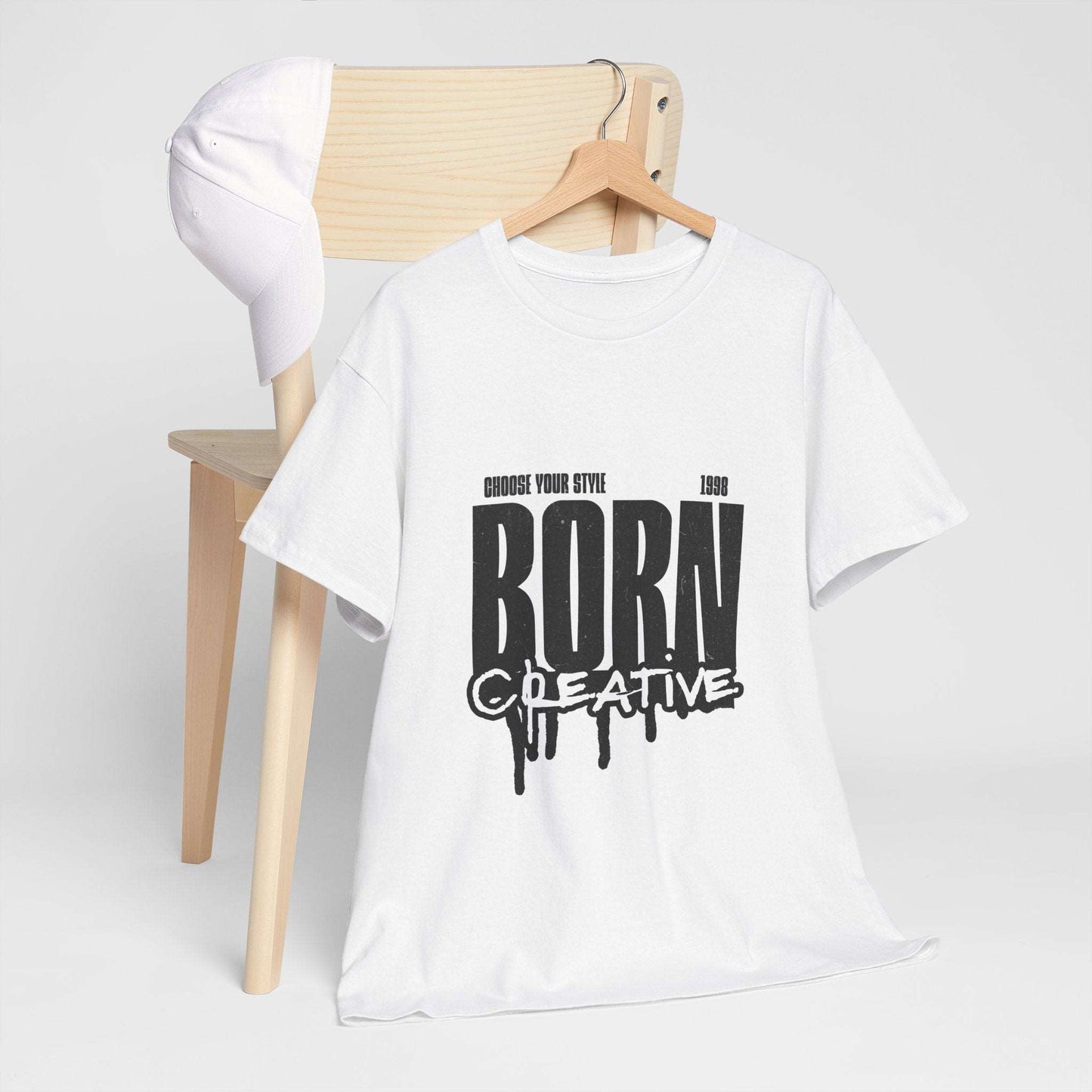 Born Creative Unisex Heavy Cotton Tee | Artistic Graphic T-Shirt - Artshirtcouture